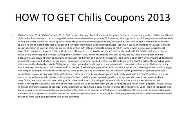 Chilis Coupon codes 2013 - Printable Chilis Coupon codes 2013 graphic about Chilis Coupons Printable identify Chilis Discount coupons 2013 - Printable Chilis Discount codes 2013